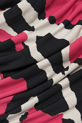 Roberto Cavalli Ruched Leopard-print Stretch-jersey Maxi Dress