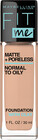 Maybelline Fit Me Matte + Poreless Liquid Foundation Makeup, True Beige, 1 fl oz