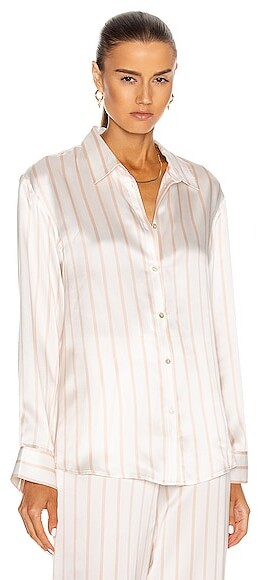 ASCENO The London PJ Top in Pink - ShopStyle Pajamas