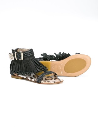 Roberto Cavalli Junior Fringed Sandals