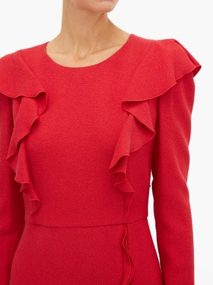 Giambattista Valli Ruffled Boucle Midi Dress - Red
