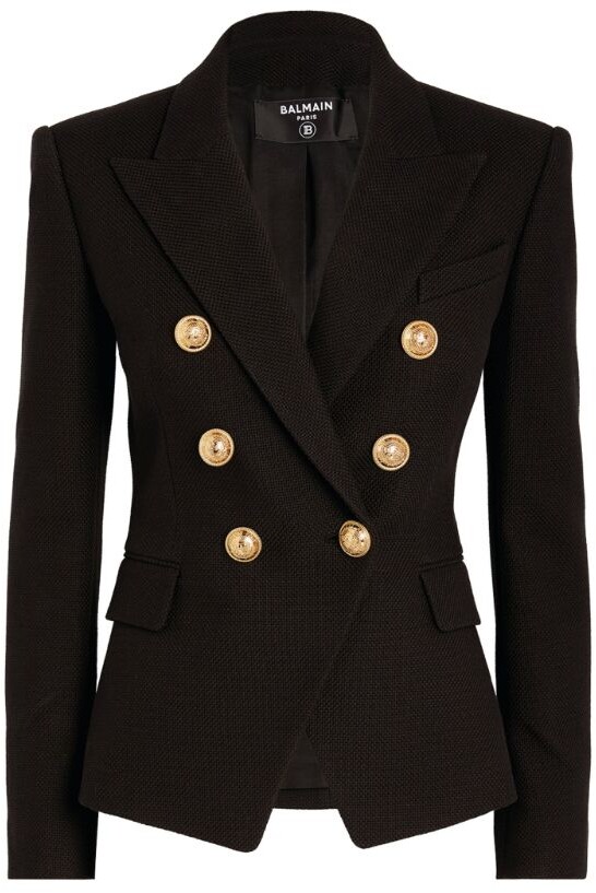 gold button blazer womens