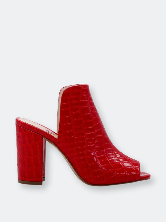 open toe high heel mules