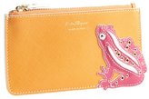Thumbnail for your product : Ferragamo orange crosshatched leather frog zip pouch