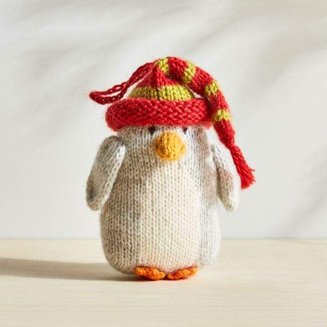 Alpaca Penguin Christmas Ornament with Hat