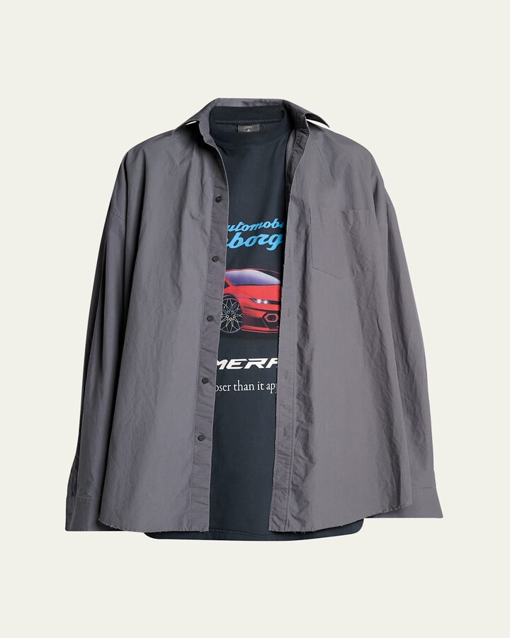 Balenciaga Men's x Automobili Lamborghini Poplin Layered T-Shirt