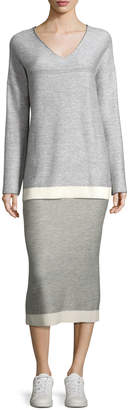 ATM Anthony Thomas Melillo Rib-Knit Tube Sweater Midi Skirt