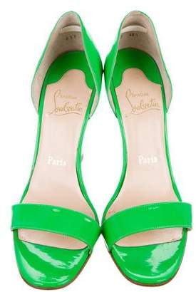 Christian Louboutin Patent Leather Wedge Sandals
