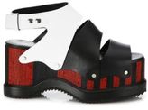 Thumbnail for your product : Proenza Schouler Two-Tone Leather Platform Sandals