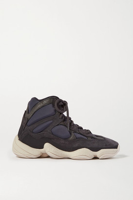 adidas + Yeezy 500 High Suede, Textured-leather And Neoprene Sneakers - Blue