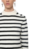 Thumbnail for your product : Saint Laurent Striped Intarsia Wool Knit Sweater