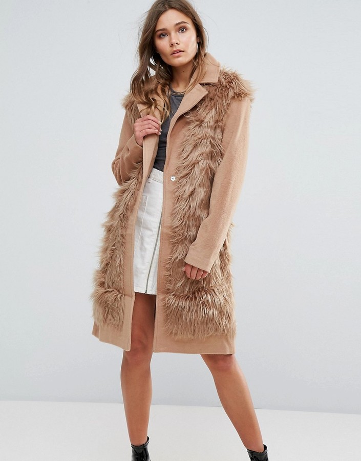 glamorous faux fur coat