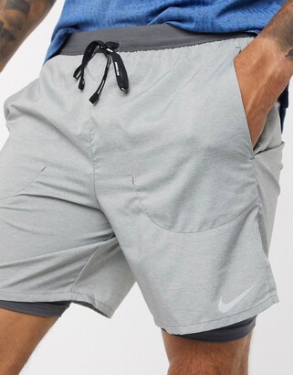 Nike Training Flex stride 2-in-1 shorts in grey