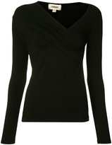 Thumbnail for your product : L'Agence asymmetric V-neck top - women - Spandex/Elastane/Rayon - M