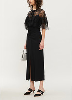Thumbnail for your product : Self-Portrait Lace cape crepe midi dress