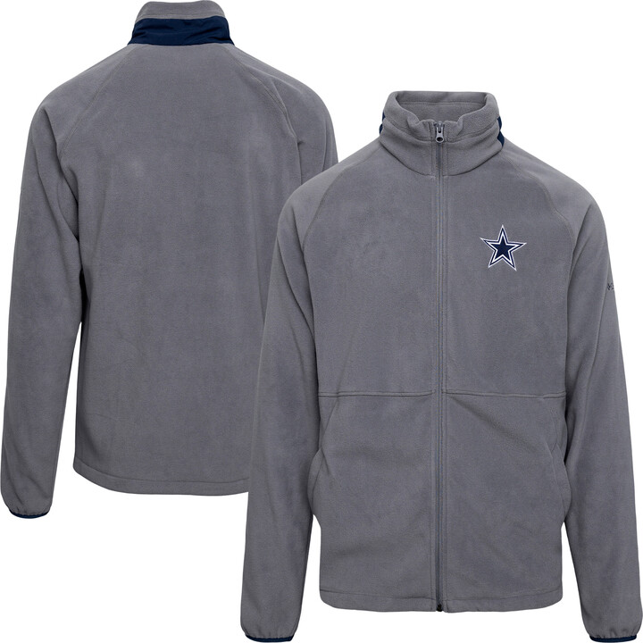 Men's Columbia Gray Dallas Cowboys Flanker IV Fleece Full-Zip Jacket