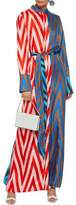 Thumbnail for your product : Diane von Furstenberg Paneled Printed Silk Maxi Shirt Dress