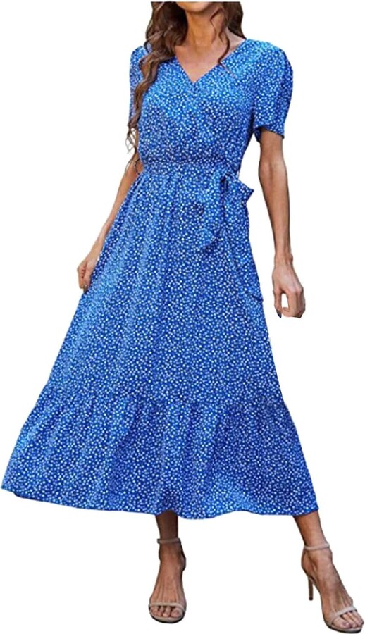 Dlf Amazon Cotton Maxi Dress Alwyeans Women Casual Dresses Bohemian Loose  Midi Dress Floral
