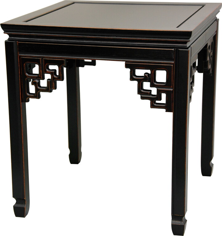 Red Lantern Oriental Furniture Rosewood Square Ming Table, Antique Black