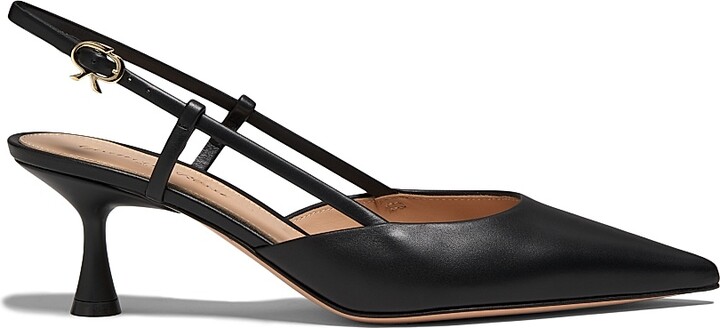 Gianvito Rossi Women's Ascent 55MM Leather Slingback Pumps - Denim - Size 6