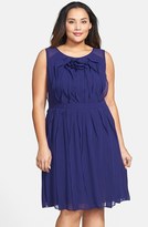 Thumbnail for your product : Adrianna Papell Fit & Flare Chiffon Dress (Plus Size)