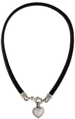 Judith Ripka 18K Diamond Heart Pendant Necklace Black 18K Diamond Heart Pendant Necklace