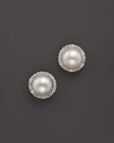 Thumbnail for your product : Bloomingdale's Cultured Freshwater Pearl and Diamond Earrings in 18K White Gold, 8mm