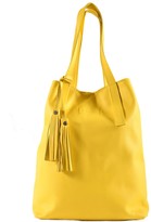 Thumbnail for your product : Kartu Studio Natural Leather Tote "Coffee Bean" Bright Yellow With A Tassel