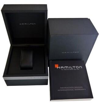 Hamilton H35405741 Men's American Classic Pan Europ Automatic Day Date Leather Strap Watch, Black/Navy