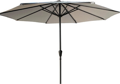 Ebern Designs Outdoor Umbrella Gray - Blocking Ribs Push Button Tilt For Various Settings Patio  Windproof Design Easy Adjustment Patio Beach Garden Areas