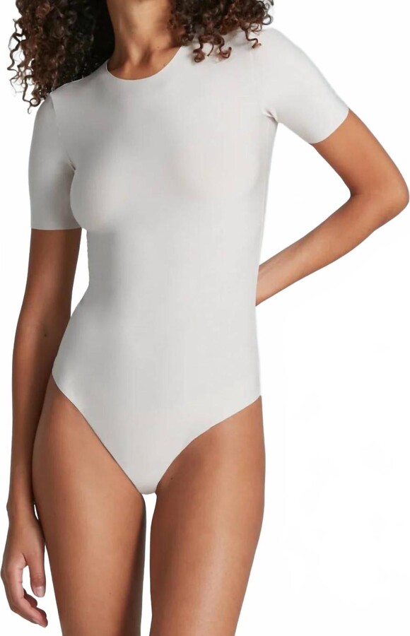 Commando Butter Short Sleeve Crewneck Bodysuit In White