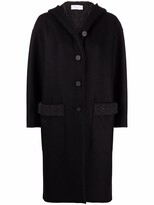 Thumbnail for your product : Harris Wharf London Single-Breasted Wool Hooded Coat