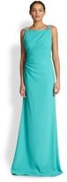 Thumbnail for your product : David Meister Crepe Beaded-Detail Gown