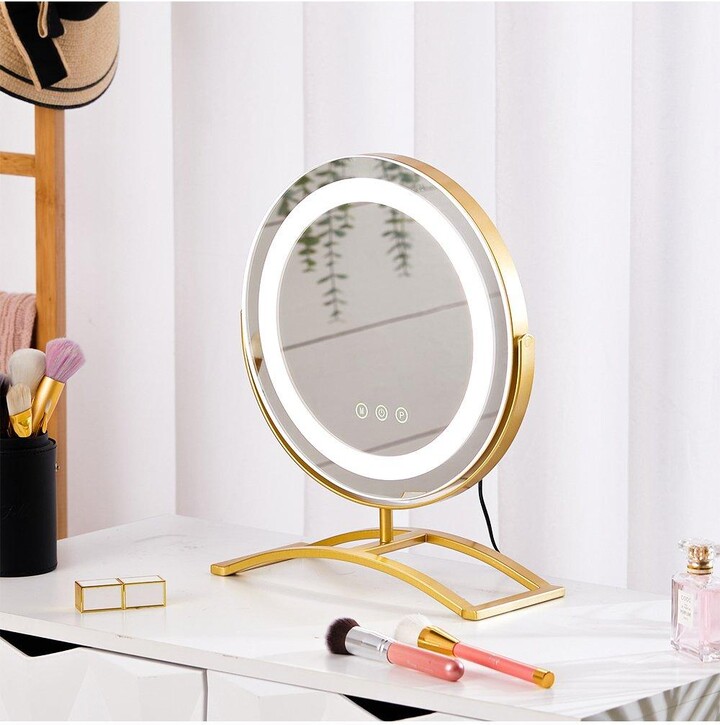Living and Home Round Hollywood Vanity Mirror with LED Lights - ShopStyle