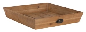 Kate and Laurel Kate and Woodmont Wood Square Ottoman Tray - 20" x 20"