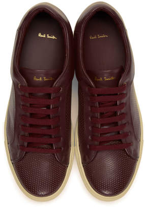 Paul Smith Burgundy Perforated Basso Sneakers