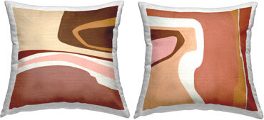 Stupell Industries Southwestern Desert Abstract Landscape Grooved Shapes 2 Piece Outdoor Pillow Set by Ruth Fromstein