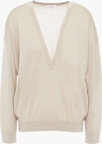 Thumbnail for your product : Brunello Cucinelli Metallic Cashmere-blend Sweater