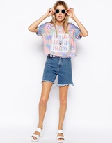 Thumbnail for your product : ASOS T-Shirt with Tassel Hem in Paradise Print