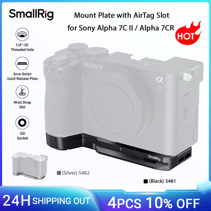 SmallRig A7C II/A7CR Mount Plate with AirTag Slot for Sony Alpha 7C II / Alpha 7CR with Arca-Swiss Quick Release Plate -5481