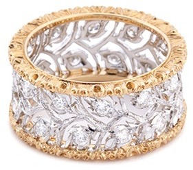 Buccellati 'Ramage Eternelle' diamond 18k gold cutout vine ring