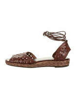 Thumbnail for your product : Stuart Weitzman Leather Braided Accents Espadrilles Brown