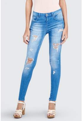 Select Fashion Fashion Womens Blue Stella Ripped Mid Rise Skinny Jean - size 18
