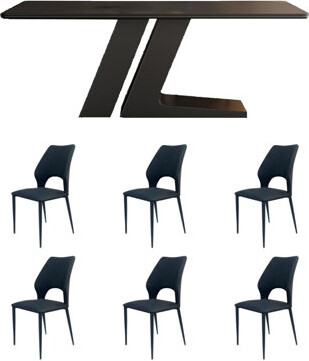 George Oliver Jacovian Black Rock plate table and chair combination