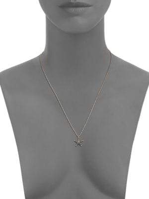 Sherriff Star Champagne Diamond & 14K Rose Gold Pendant Necklace