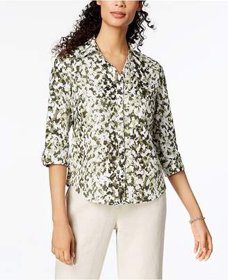 JM Collection Linen Utility Shirt, Created for Macy's