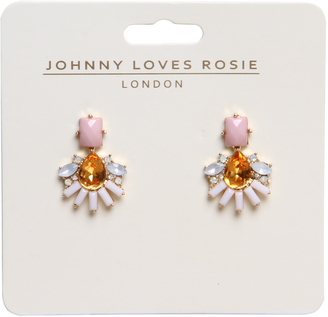Johnny Loves Rosie J Loves R Ailis Mini Statement Earrings Pink - Accessories