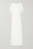 Thumbnail for your product : Halston Cape-effect Crepe De Chine Gown - Off-white - US0