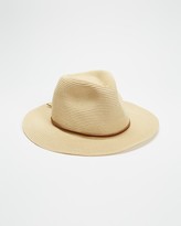 Thumbnail for your product : Brixton Brown Hats - Wesley Straw Packable Fedora - Size S at The Iconic