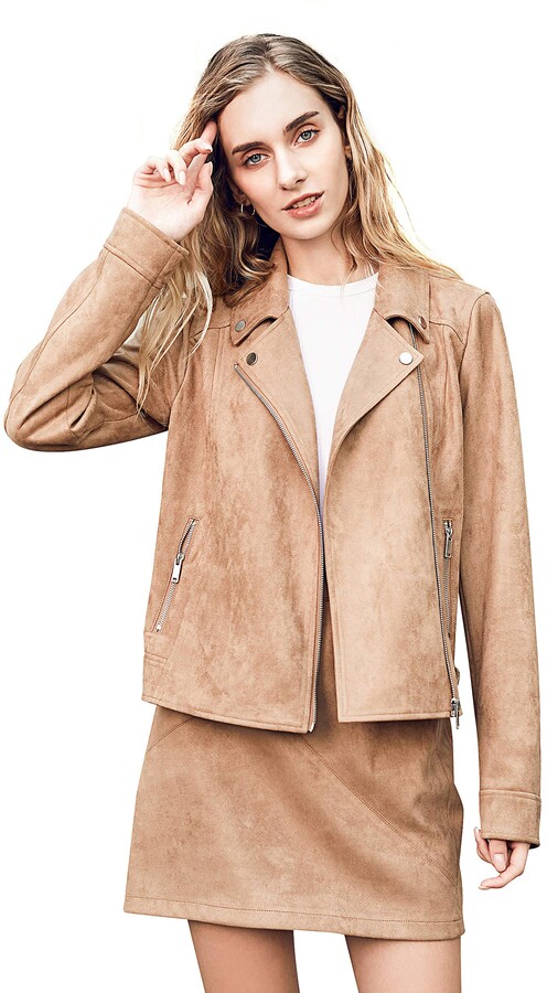 lightweight suede jacket womens